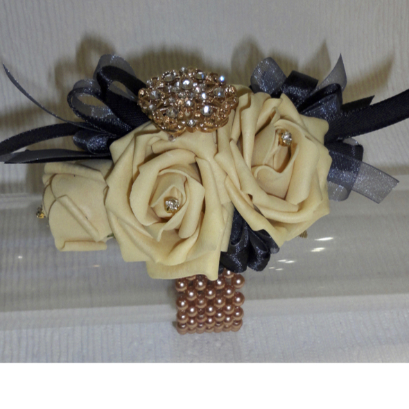 Rose Gold & Champagne Gold Wrist Corsage